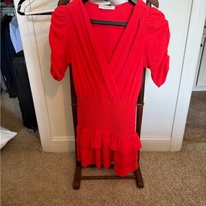 Vibrant Red Smock Dress